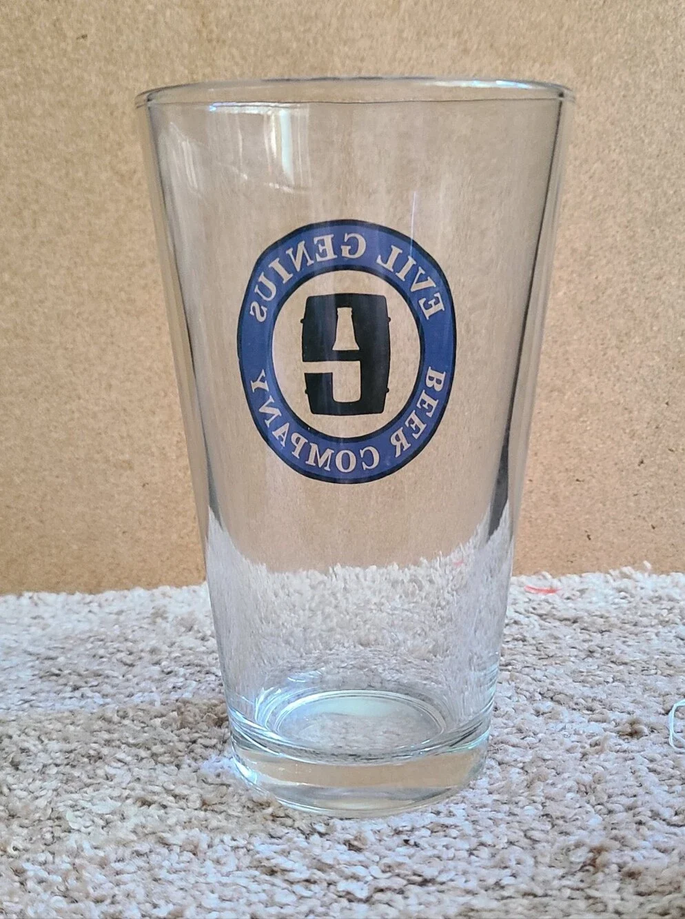 Evil Genius Beer Company Pint Glass Brewing Company Beer Glass